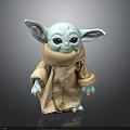Green Skinned Cute Creature with Large Ears Wearing Brown Robe 3d model