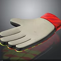 Practical Household Glove with White Palm Section Red Wrist Design and Yellow Red Edges