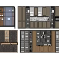 Modern Wine Cabinet Design With Wooden Frame Glass Door Storage Shelves And Wine Bottle Racks