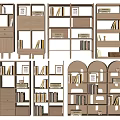 Modern Bookshelf Bookcase Storage Rack Decorative Rack Display Rack 3d model