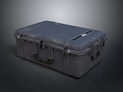 Tactical Weapon Storage Case With Gray Hard Shell And Secure Locking Straps 3d model