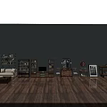 Entryway Console Tables And Side Cabinets In Modern Interior With Wooden Floor And Lighting