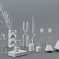 Elegant Candle Holders With Geometric Designs Metal Stands And White Candles