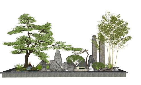 New Chinese Landscape Sick Stone Waterfront 3d model