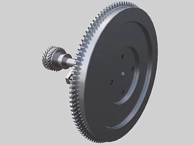 Industrial Gear Assembly With Metal Shaft And Toothed Outer Rim Structure 3d model
