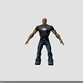 Muscular Male Character Wearing Skull T-Shirt Ripped Jeans And Tattoo Standing