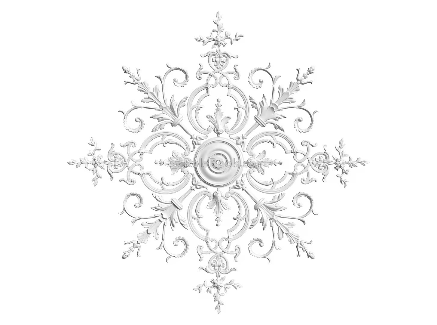 European-style lamp panel gypsum component carved 3d model