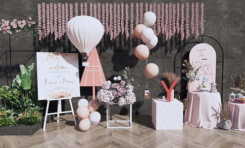 Modern Meichen Wedding Balloon Jewelry Window 3d model