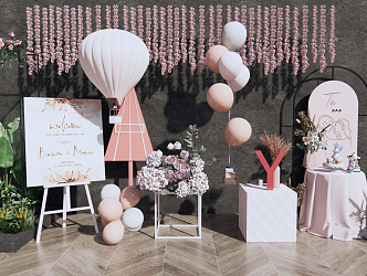 Modern Meichen Wedding Balloon Jewelry Window 3d model