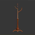 Orange Standing Coat Rack With Multiple Hooks And Stable Modern Base