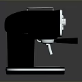 Sleek Black Espresso Coffee Machine With Modern Control Panel And Metal Accents