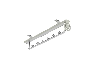 Stainless Steel Wardrobe Hanging Rod With Multiple Hooks For Clothes Organization 3d model