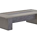 Sleek Modern Conference Table With Wooden Desktop And Supportive Base Structure