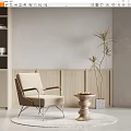 Quiet sofa chair side combination 3d model