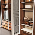 Modern Wardrobe With Glass Doors Multiple Storage Spaces Hanging Sections And Drawers