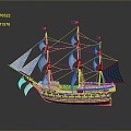 Chinese ancient ship ancient warship large ancient ship ancient warship 3d model