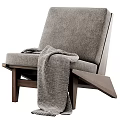 Modern Leisure Chair with Wooden Frame Linen Cushion and Decorative Accent Pillow
