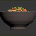 Bowl of Noodles with Red Sauce Chopped Green Onions Sliced Sausage and Garlic