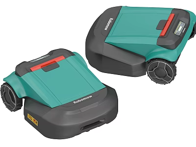 Gardena Teal And Black Robotic Lawn Mowers Industrial Equipment With Control Panel 3d model