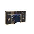 Elegant Modern Kids Room Decorative Cabinet With Star Balloon Bird And Storage Shelves