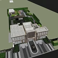 Modern sales office building demonstration area 3d model