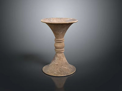 Rustic Stone Textured Candlestick For Home Decor With Elegant Base Design 3d model