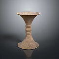 Rustic Stone Textured Candlestick For Home Decor With Elegant Base Design 3d model