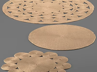 Woven Circular Placemats Featuring Various Intricate Patterns And Textures 3d model