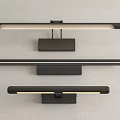 Three Modern Black Linear Wall Lights With Sleek Design For Home Decoration