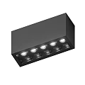 Black Rectangular Downlights Spotlights Lighting Fixture With Multiple Heads Modern Design 3d model