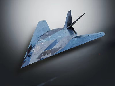 Advanced Stealth Fighter Jet With Blue Camouflage Aerodynamic Design And Delta Wings 3d model