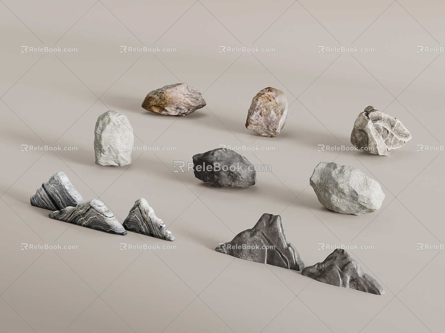 New Chinese style landscape stone 3d model