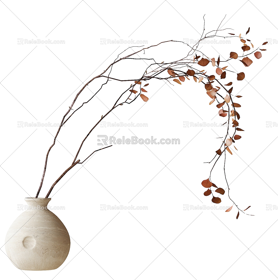 vase floral plant ornaments 3d model