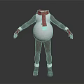 Snowman Costume Figure With White Bulky Belly Red Scarf Red Gloves And Brown Legs