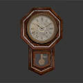 Elegant Classic Vintage Octagonal Wooden Clock with Roman Numerals and Pendulum 3d model