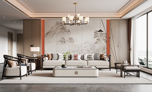 New Chinese Living Room 3d model