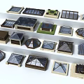 Diverse Building Components Featuring Various Roof Designs Including Skylights Domes And Slopes 3d model