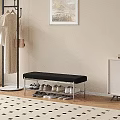 Single Sofa In Entryway With Beige Wall Framed Painting Wooden Floor And Polka Dot Rug