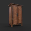 Traditional Wooden Wardrobe With Double Doors And Black Handles Classic Design