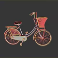 Stylish Light Blue Bicycle Featuring Wire Basket And Brown Seat Classic Design