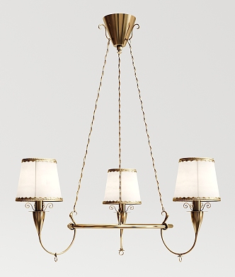 European-style chandelier gold multi-head chandelier 3d model