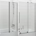Modern Glass Partition For Bathroom With Frameless Design And Sliding Doors