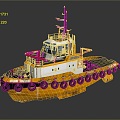 Modern boat tugboat tugboat 3d model