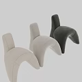 Modern Beige Accent Chair With Plush Fabric And Unique Curved Design