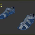 Silver And Blue Strap Design Casual Sandals For Daily Comfortable Use