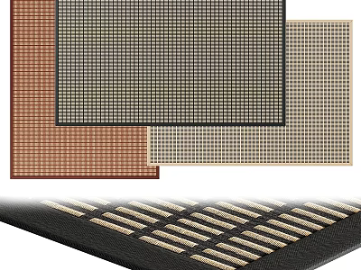 Square Rugs Showcasing Striped Patterns And Various Colors For Modern Home Decor 3d model
