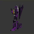 Detailed Purple Transformer Robot Action Figure With Mechanical Wings And Weapon