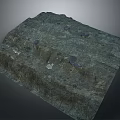 Rugged Natural Landscape With Rocky Texture Dark Green Gray Hues And Raised Circular Mountain Features