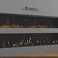 Modern Minotli Fireplace Design With Double Flame Areas In White Wall Interior