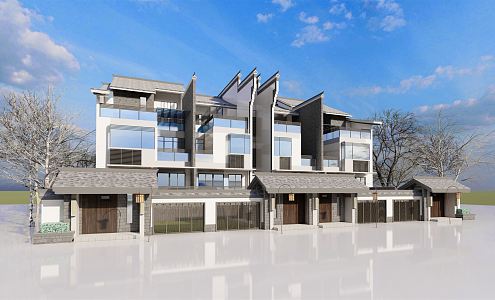 New Chinese Townhouse Huizhou Villa 3d model